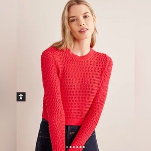 NWT Boden Cropped Crochet Jumper